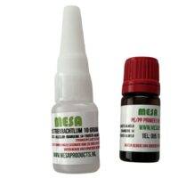 pe pp lijmen met de lijmset voor polyethyleen en polypropyleen, waterbestendig