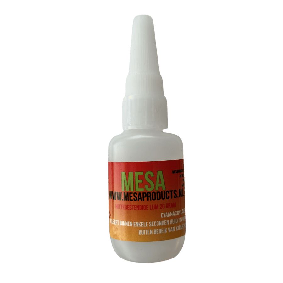 Hittebestendige_secondelijm_28gram_Mesa Hittebestendige secondelijm tot 130 graden 20 gram