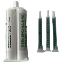 epoxylijm v2 een beresterke MMA lijm voor metalen en alle andere materialen 50 gram met 3 mengtuiten