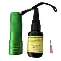 Kristal lijmen is eenvoudig met deze lijmset lampje, lijm,doseernaald